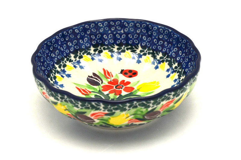 Ceramika Artystyczna Polish Pottery Bowl - Shallow Scalloped - Small - Unikat Signature U3787 023-U3787 (Ceramika Artystyczna)
