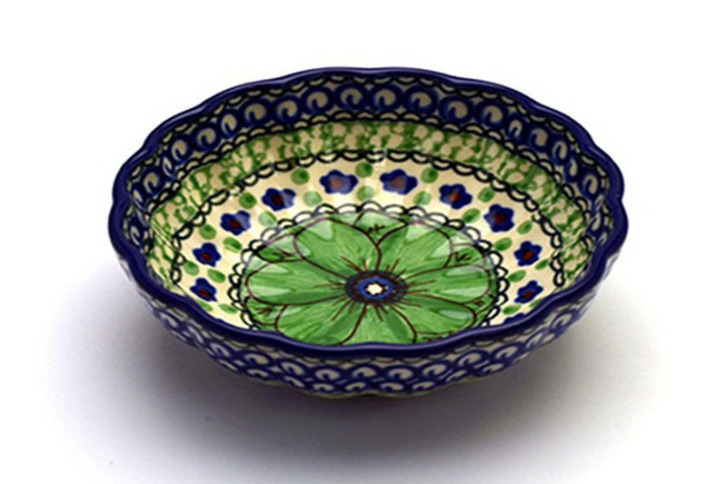 Ceramika Artystyczna Polish Pottery Bowl - Shallow Scalloped - Small - Unikat Signature U408A 023-U408A (Ceramika Artystyczna)