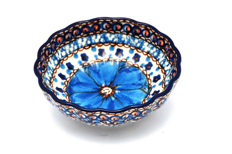 Ceramika Artystyczna Polish Pottery Bowl - Shallow Scalloped - Small - Unikat Signature U408C 023-U408C (Ceramika Artystyczna)