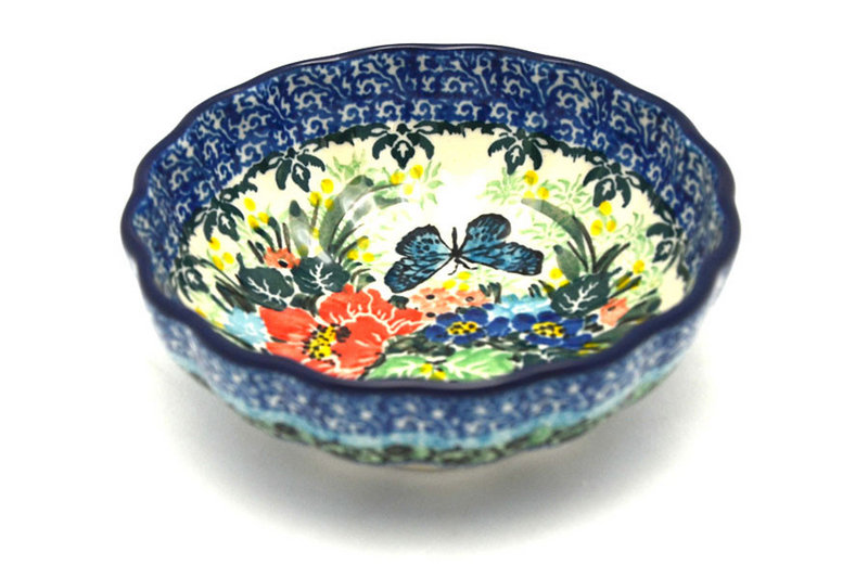 Ceramika Artystyczna Polish Pottery Bowl - Shallow Scalloped - Small - Unikat Signature U4553 023-U4553 (Ceramika Artystyczna)