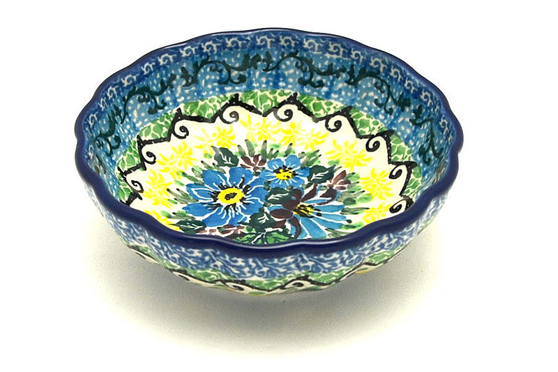 Ceramika Artystyczna Polish Pottery Bowl - Shallow Scalloped - Small - Unikat Signature U4613 023-U4613 (Ceramika Artystyczna)