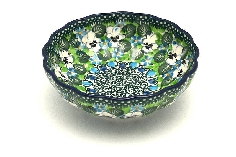 Ceramika Artystyczna Polish Pottery Bowl - Shallow Scalloped - Small - Unikat Signature U4795 023-U4795 (Ceramika Artystyczna)