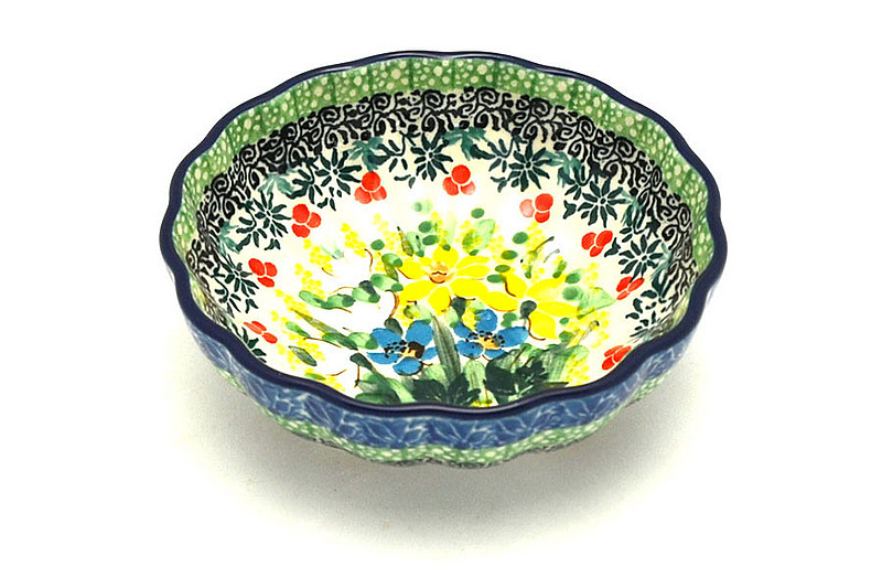 Ceramika Artystyczna Polish Pottery Bowl - Shallow Scalloped - Small - Unikat Signature U5131 023-U5131 (Ceramika Artystyczna)
