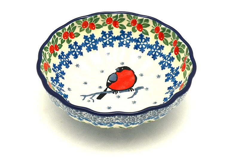 Ceramika Artystyczna Polish Pottery Bowl - Shallow Scalloped - Small - Unikat Signature U5179 023-U5179 (Ceramika Artystyczna)
