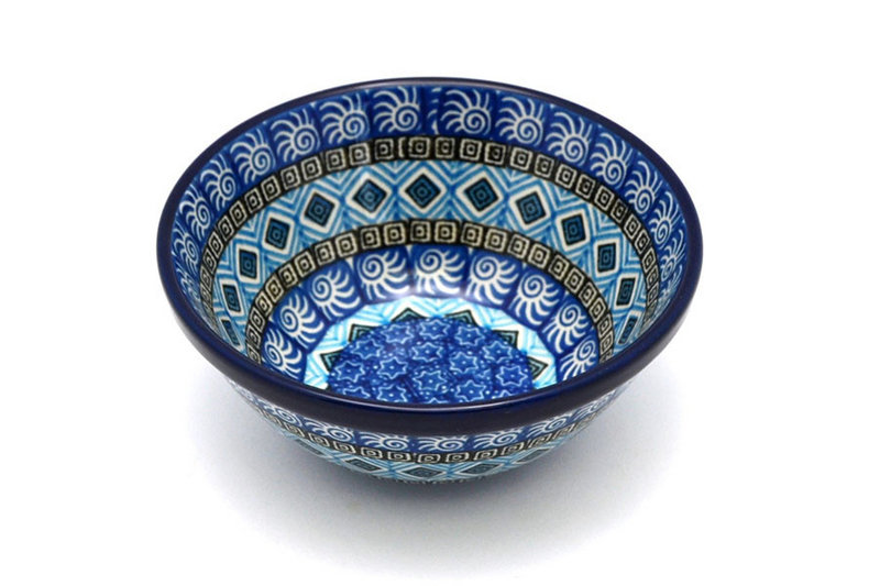 Polish Pottery Bowl - Small Nesting (5 1/2") - Aztec Sky