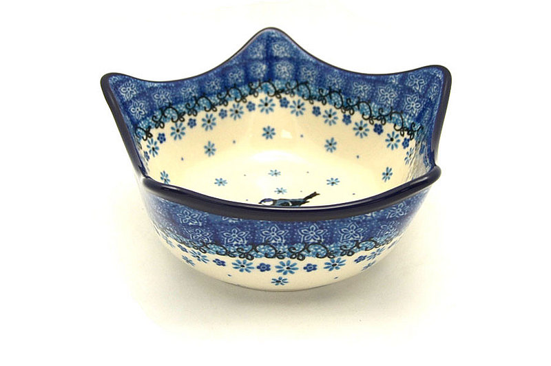 Ceramika Artystyczna Polish Pottery Bowl - Star Shaped - Bluebird 814-2529a (Ceramika Artystyczna)