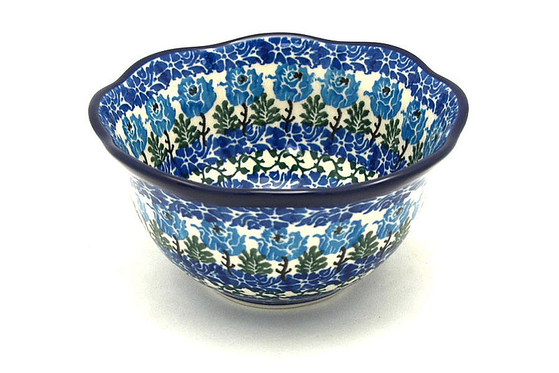 Ceramika Artystyczna Polish Pottery Bowl - Wavy Edge - Antique Rose A54-1390a (Ceramika Artystyczna)