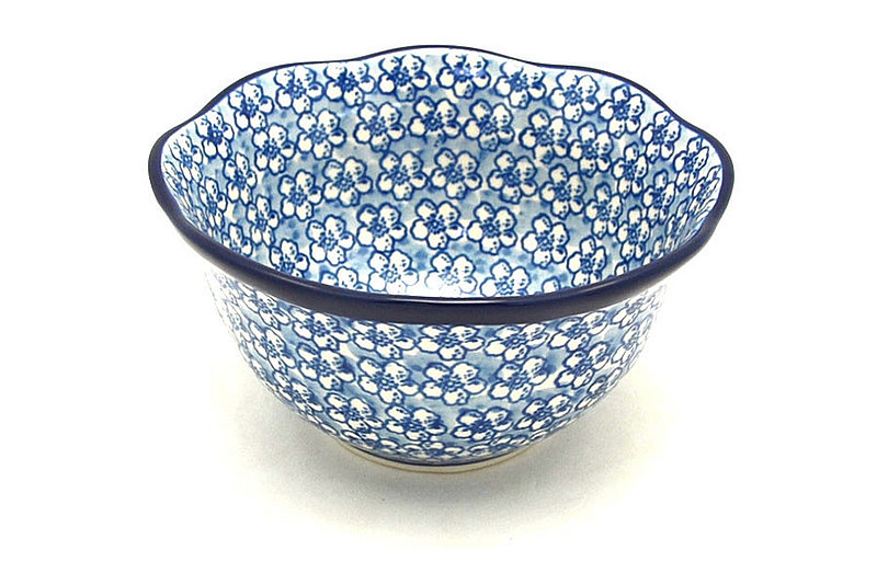 Ceramika Artystyczna Polish Pottery Bowl - Wavy Edge - Daisy Flurry A54-2176a (Ceramika Artystyczna)