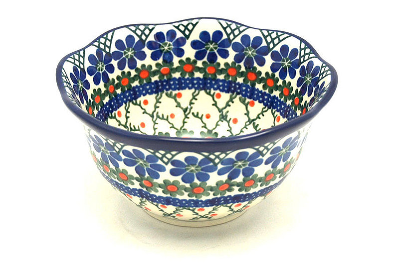 Ceramika Artystyczna Polish Pottery Bowl - Wavy Edge - Primrose A54-854a (Ceramika Artystyczna)