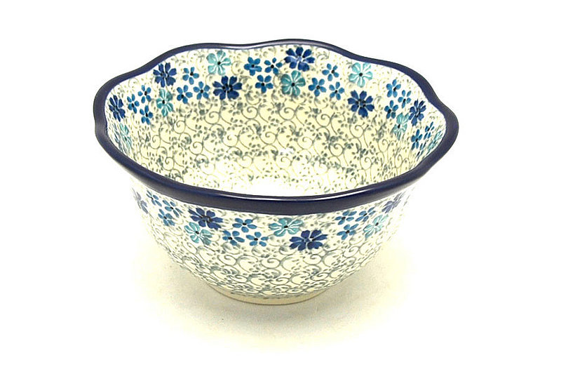 Polish Pottery Bowl - Wavy Edge - Sea Blossom