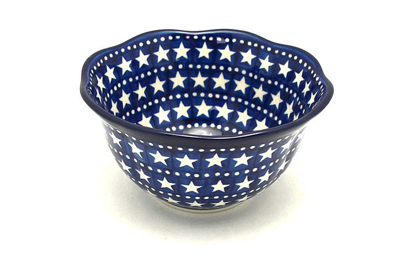 Polish Pottery Bowl - Wavy Edge - Starlight