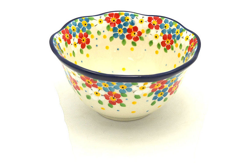 Ceramika Artystyczna Polish Pottery Bowl - Wavy Edge - Summer Blossom A54-2413a (Ceramika Artystyczna)