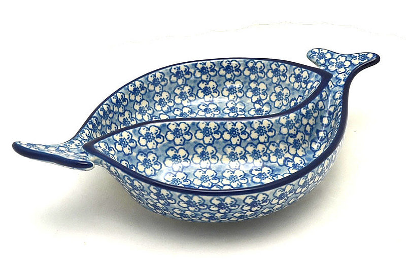 Polish Pottery Bowl - Yin Yang Fish Bowl - Daisy Flurry