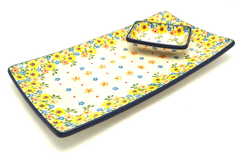 Ceramika Artystyczna Polish Pottery Bread Dipping Set - Buttercup SC2-2225a (Ceramika Artystyczna)