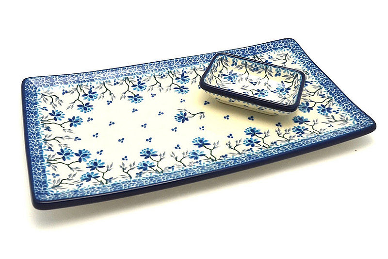 Ceramika Artystyczna Polish Pottery Bread Dipping Set - Clover Field SC2-2524a (Ceramika Artystyczna)