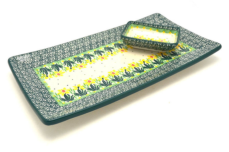Ceramika Artystyczna Polish Pottery Bread Dipping Set - Daffodil SC2-2122q (Ceramika Artystyczna)