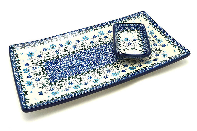 Ceramika Artystyczna Polish Pottery Bread Dipping Set - Georgia Blue SC2-2785a (Ceramika Artystyczna)