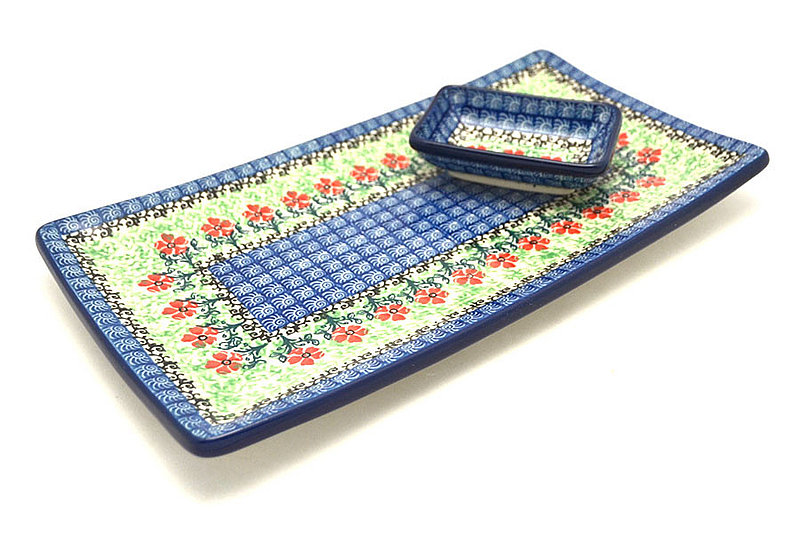 Ceramika Artystyczna Polish Pottery Bread Dipping Set - Maraschino SC2-1916a (Ceramika Artystyczna)