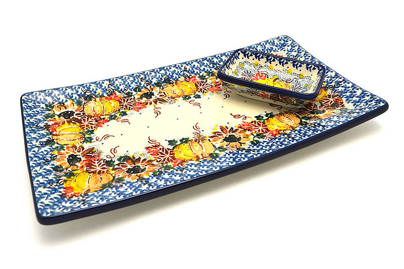 Ceramika Artystyczna Polish Pottery Bread Dipping Set - Unikat Signature U4741 SC2-U4741 (Ceramika Artystyczna)