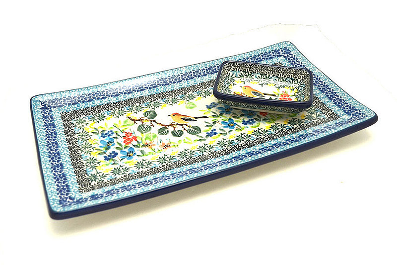 Polish Pottery Bread Dipping Set - Unikat Signature U5098