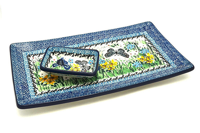 Ceramika Artystyczna Polish Pottery Bread Dipping Set - Unikat Signature U5132 SC2-U5132 (Ceramika Artystyczna)