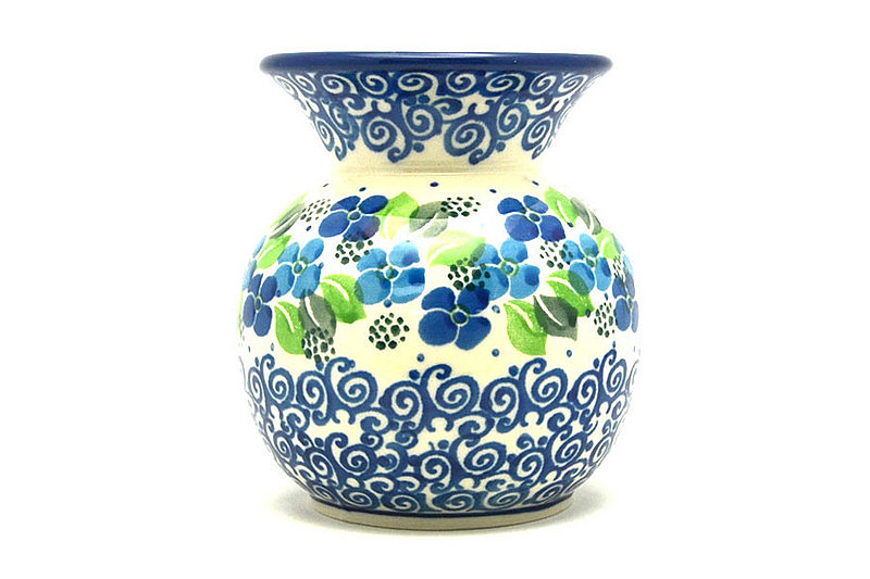 Ceramika Artystyczna Polish Pottery Bubble Vase - Blue Phlox 048-1417a (Ceramika Artystyczna)