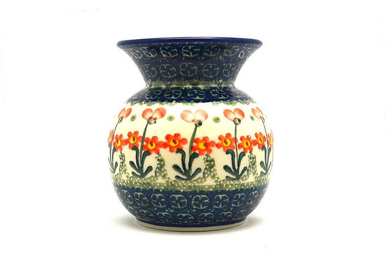 Ceramika Artystyczna Polish Pottery Bubble Vase - Peach Spring Daisy 048-560a (Ceramika Artystyczna)