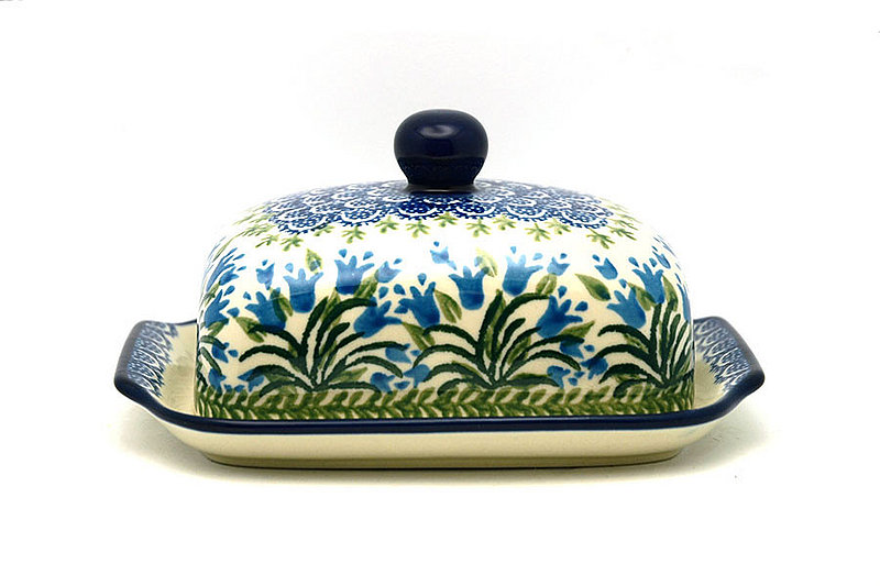 Ceramika Artystyczna Polish Pottery Butter Dish - Blue Bells 295-1432a (Ceramika Artystyczna)