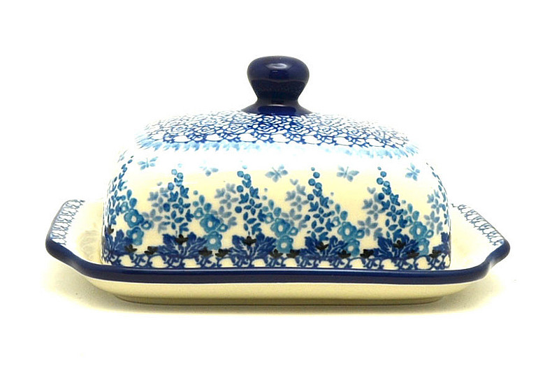 Ceramika Artystyczna Polish Pottery Butter Dish - Blue Sage 295-3277a (Ceramika Artystyczna)