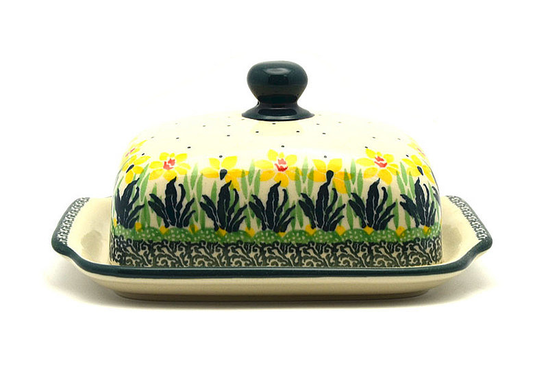 Ceramika Artystyczna Polish Pottery Butter Dish - Daffodil 295-2122q (Ceramika Artystyczna)