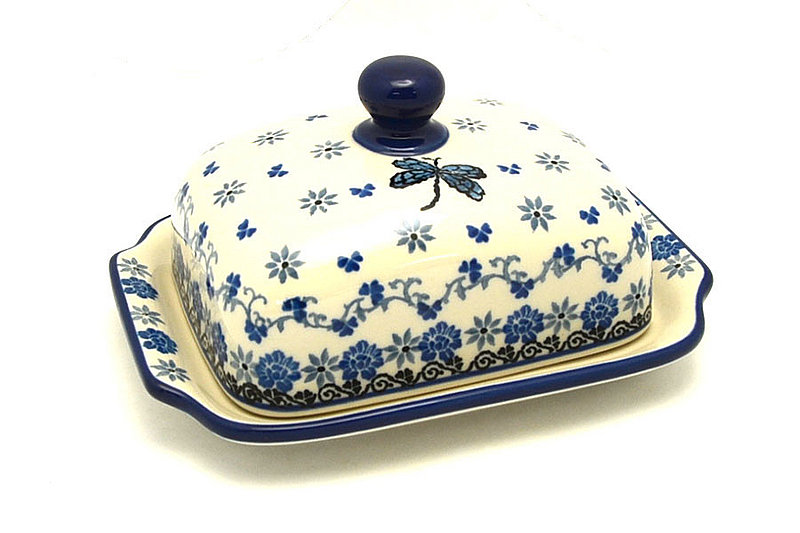 Polish Pottery Butter Dish - Dragonfly