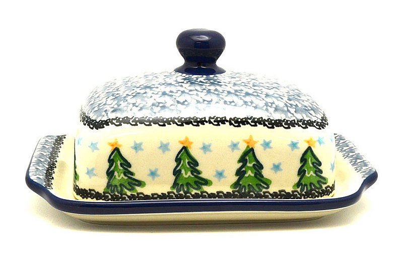 Ceramika Artystyczna Polish Pottery Butter Dish - Evergreens 295-1719a (Ceramika Artystyczna)