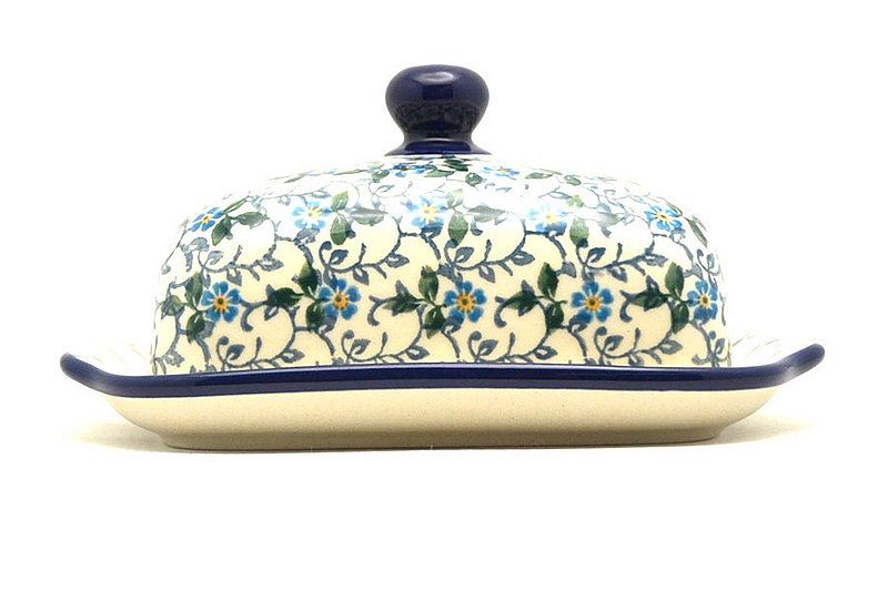 Polish Pottery Butter Dish - Forget-Me-Knot
