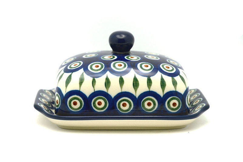 Ceramika Artystyczna Polish Pottery Butter Dish - Peacock 295-054a (Ceramika Artystyczna)