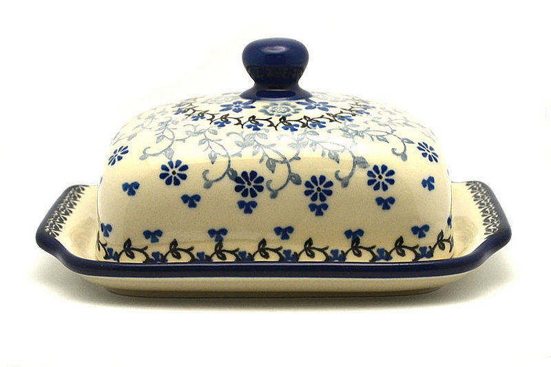 Polish Pottery Butter Dish - Silver Lace