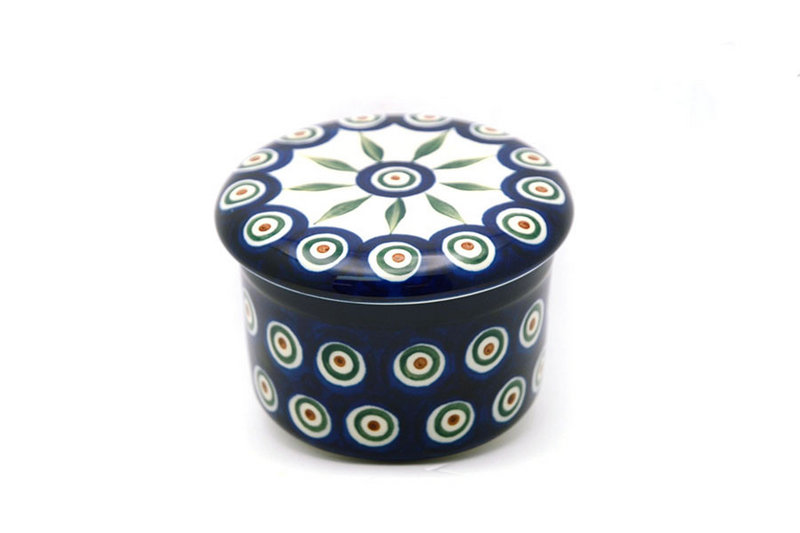 Polish Pottery Butter Keeper - Peacock