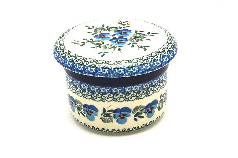 Ceramika Artystyczna Polish Pottery Butter Keeper - Winter Viola 270-2273a (Ceramika Artystyczna)