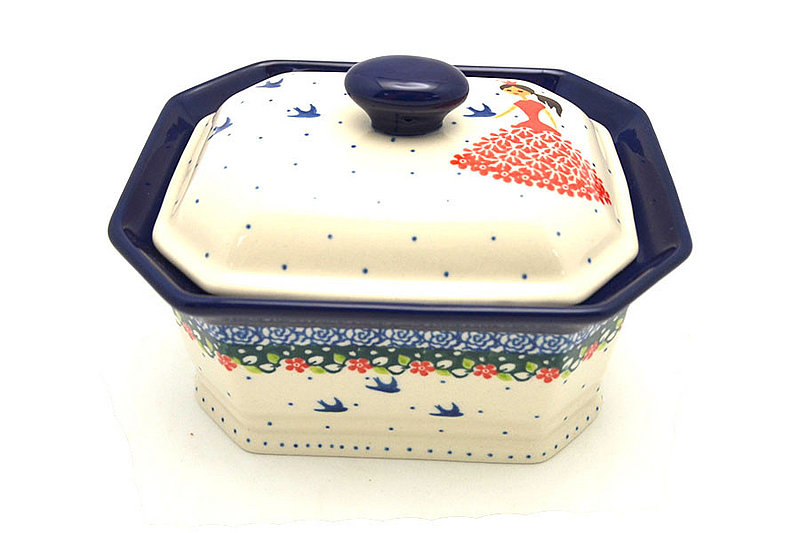 Ceramika Artystyczna Polish Pottery Cake Box - Medium - Fairy Princess 382-2523a (Ceramika Artystyczna)