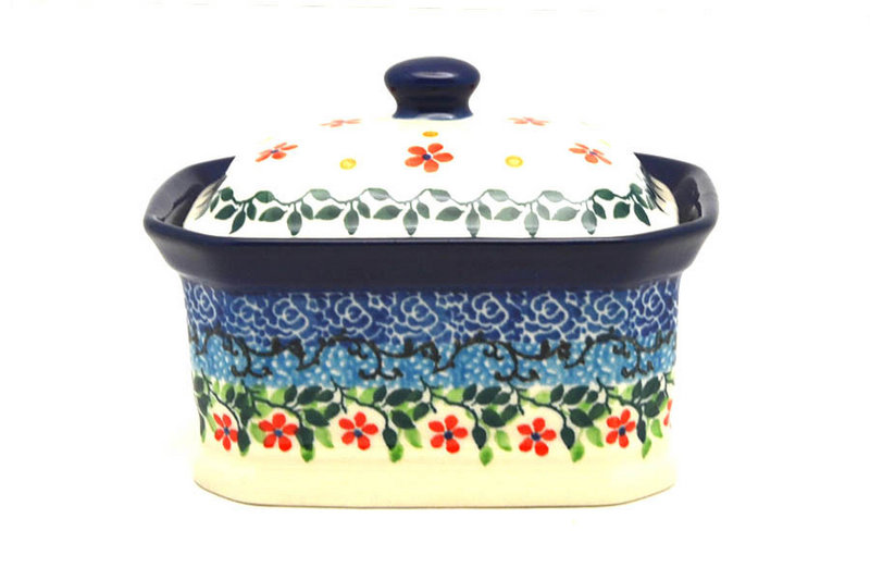 Ceramika Artystyczna Polish Pottery Cake Box - Small - Cherry Jubilee 385-2284a (Ceramika Artystyczna)