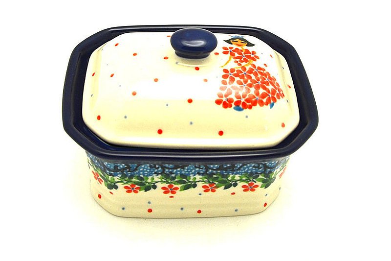 Ceramika Artystyczna Polish Pottery Cake Box - Small - Crown Princess 385-2286a (Ceramika Artystyczna)