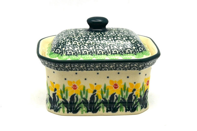 Ceramika Artystyczna Polish Pottery Cake Box - Small - Daffodil 385-2122q (Ceramika Artystyczna)