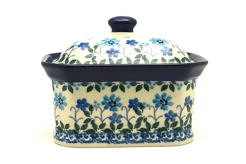 Ceramika Artystyczna Polish Pottery Cake Box - Small - Georgia Blue 385-2785a (Ceramika Artystyczna)