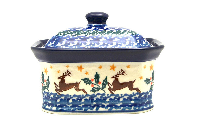 Ceramika Artystyczna Polish Pottery Cake Box - Small - Prancer 385-1485a (Ceramika Artystyczna)