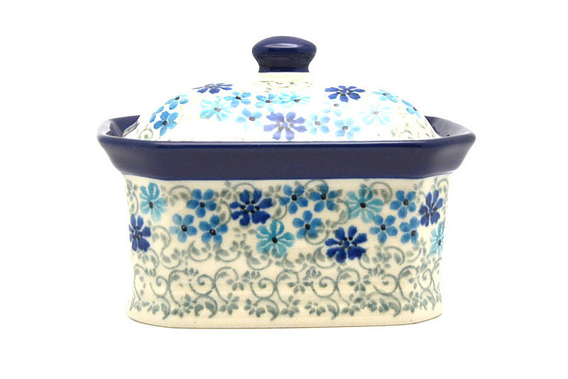 Ceramika Artystyczna Polish Pottery Cake Box - Small - Sea Blossom 385-2612a (Ceramika Artystyczna)
