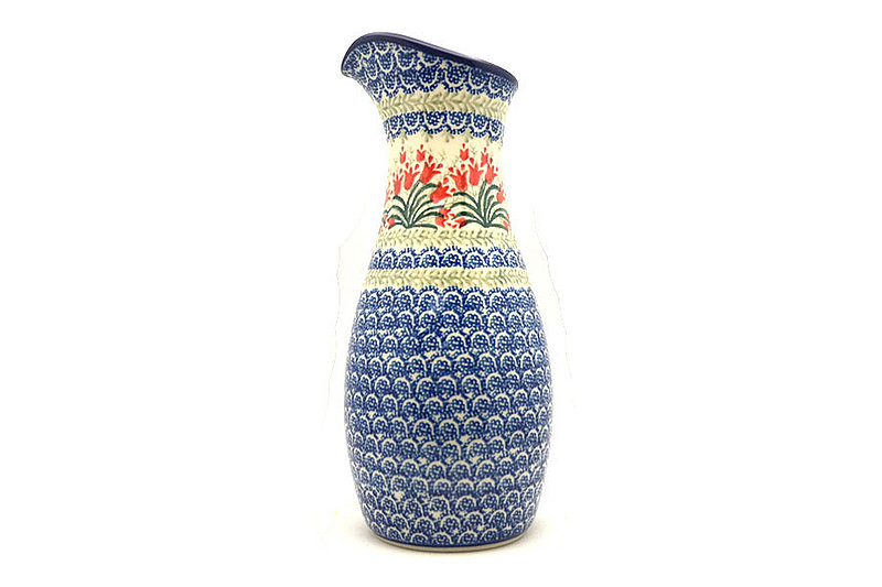 Ceramika Artystyczna Polish Pottery Carafe - 2 1/2 pint - Crimson Bells D18-1437a (Ceramika Artystyczna)