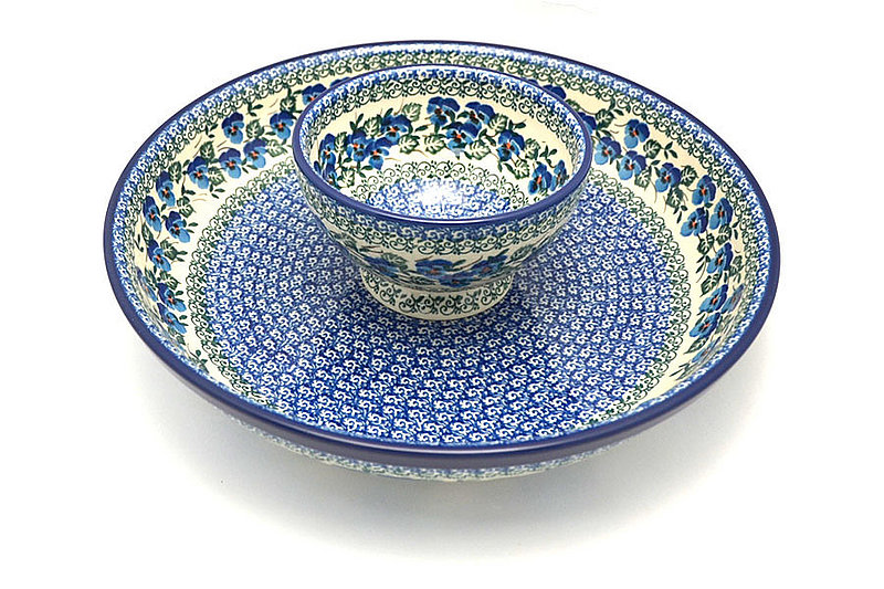 Ceramika Artystyczna Polish Pottery Chip & Dip Set - Winter Viola S11-2273a (Ceramika Artystyczna)
