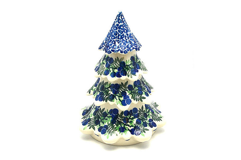 Ceramika Artystyczna Polish Pottery Christmas Tree - Large (7 1/2") - Huckleberry A67-1413a (Ceramika Artystyczna)