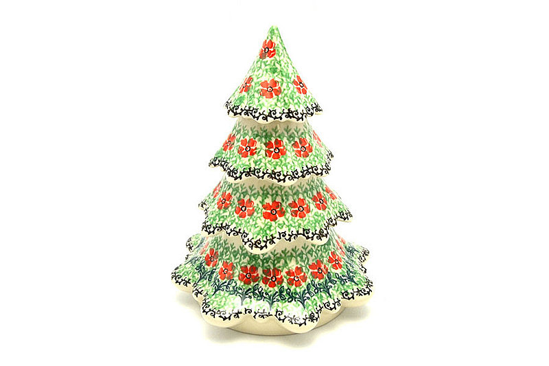 Ceramika Artystyczna Polish Pottery Christmas Tree - Large (7 1/2") - Maraschino A67-1916a (Ceramika Artystyczna)