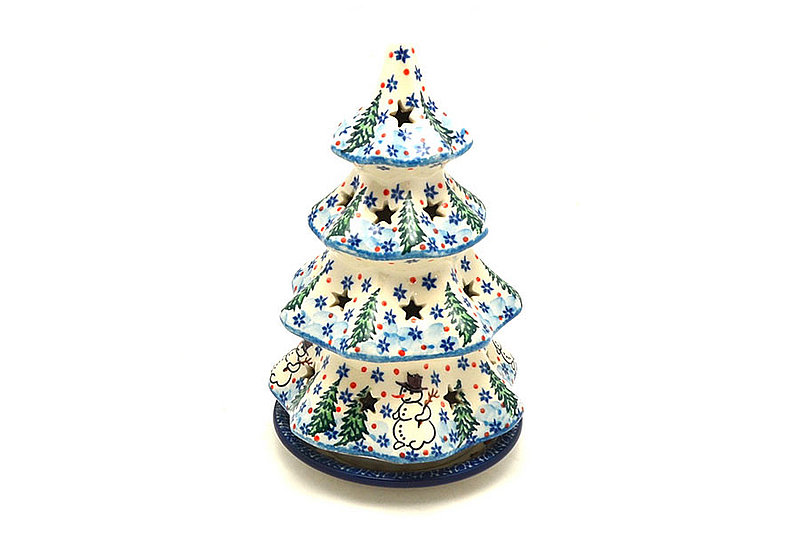 Ceramika Artystyczna Polish Pottery Christmas Tree Luminarz - Large (8") - Unikat Signature - U4661 602-U4661 (Ceramika Artystyczna)