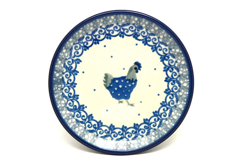 Polish Pottery Coaster - Blue Hen